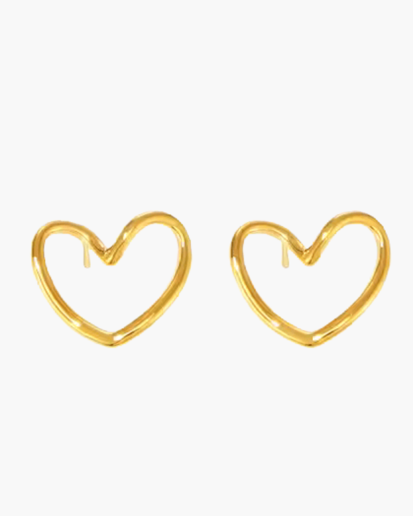 Elegant Stainless Steel Heart Jewelry Set - 18k Gold Plated Earrings for Women