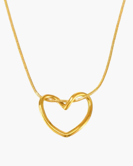 Elegant Stainless Steel Heart Jewelry Set - 18k Gold Plated Necklaces for Women