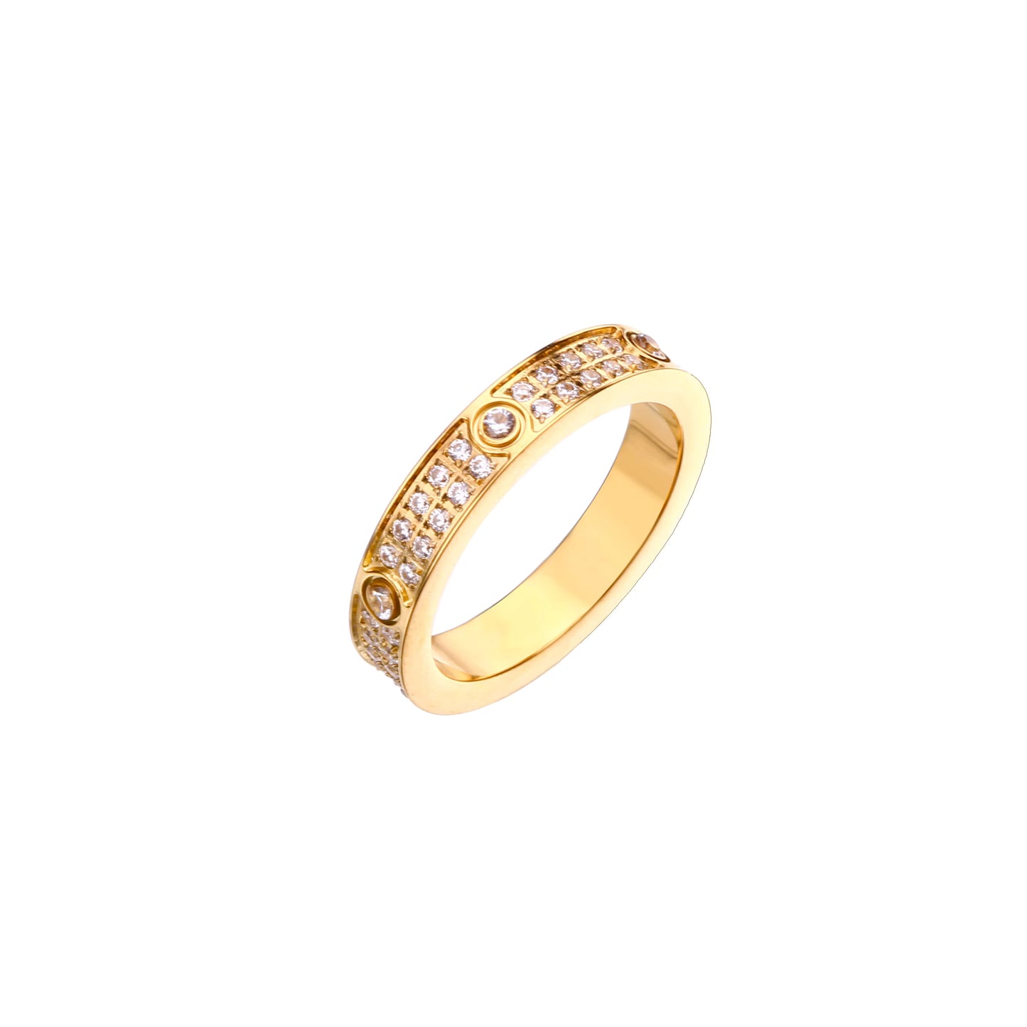 Luxury 18k Gold-Plated Zircon Star Diamond Ring – Stainless Steel Elegance for Engagement & Fashion