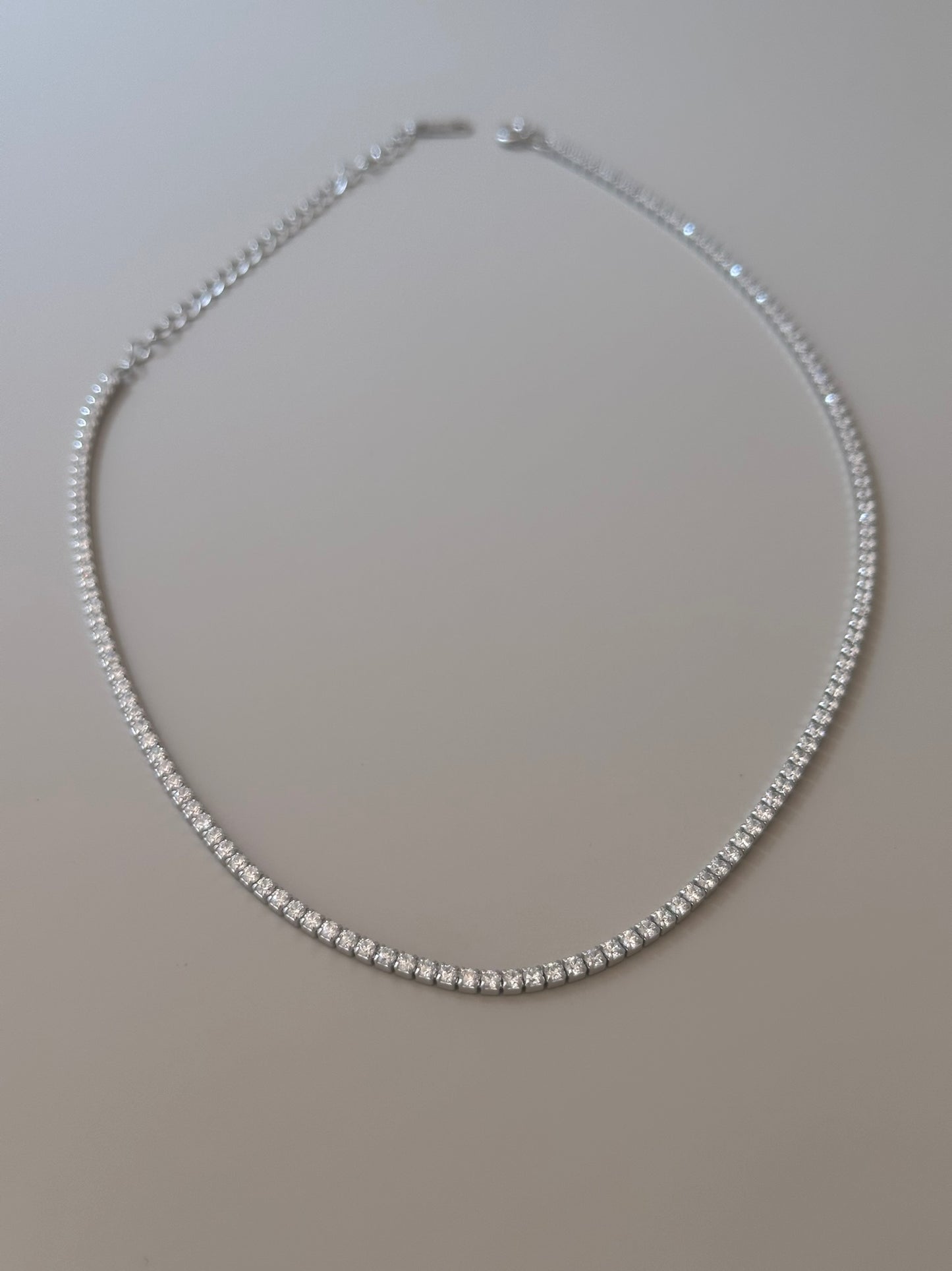 Diamond-Cut CZ Tennis Choker - 925 Sterling Silver Luxury Necklace for Women