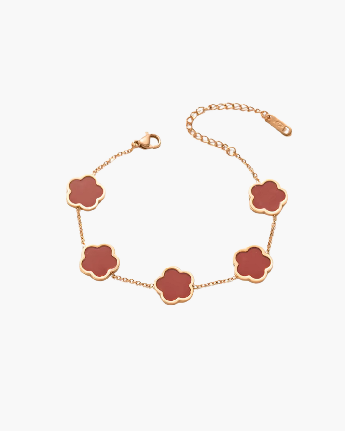 Eternal Grace 18K Gold Plated Waterproof Bracelet Set – Five Leaf Lucky Charm Jewelry for Women