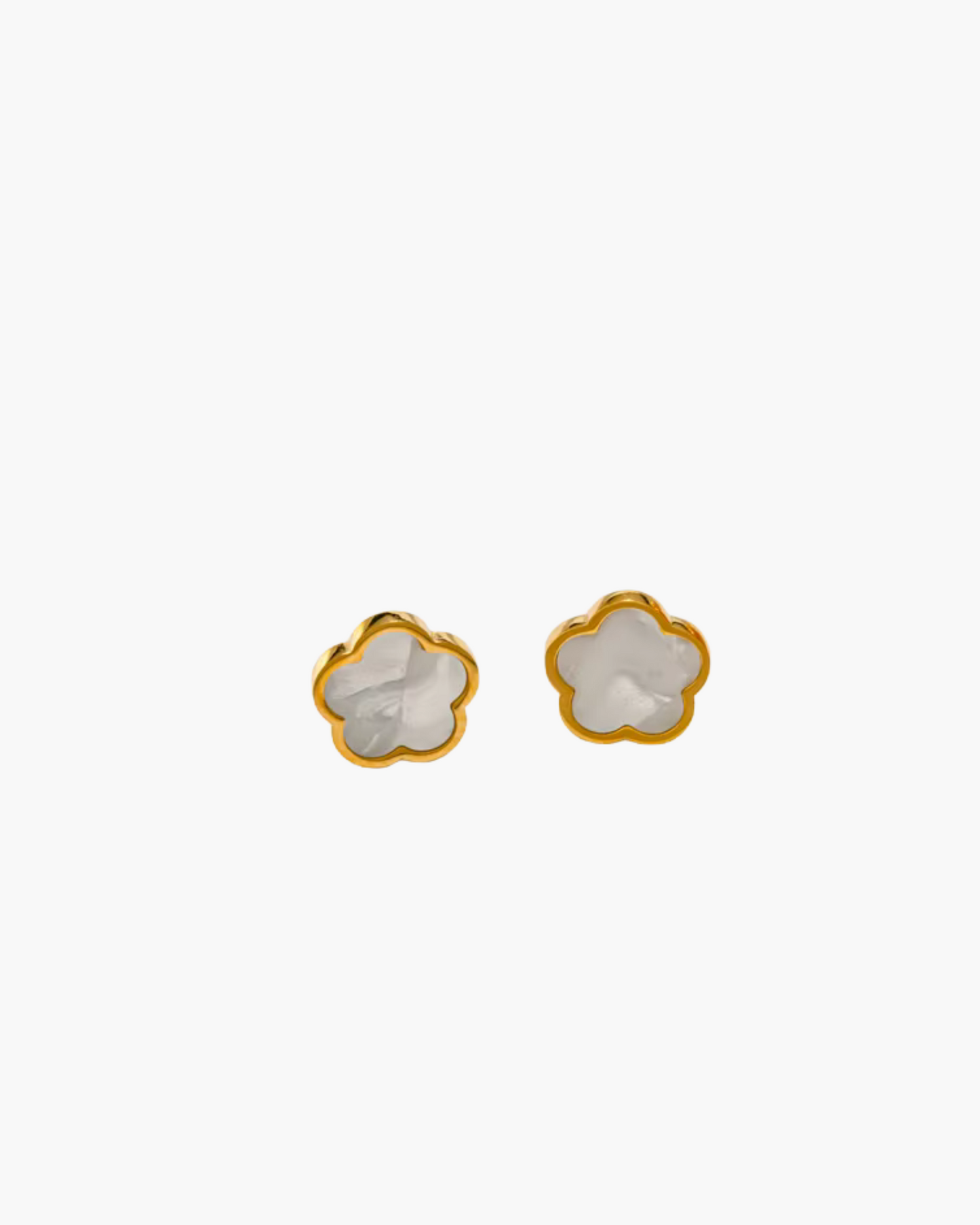 Lucky Charm Earrings – 18K Gold Plated Stainless Steel Five-Leaf for Women, Waterproof and Elegant