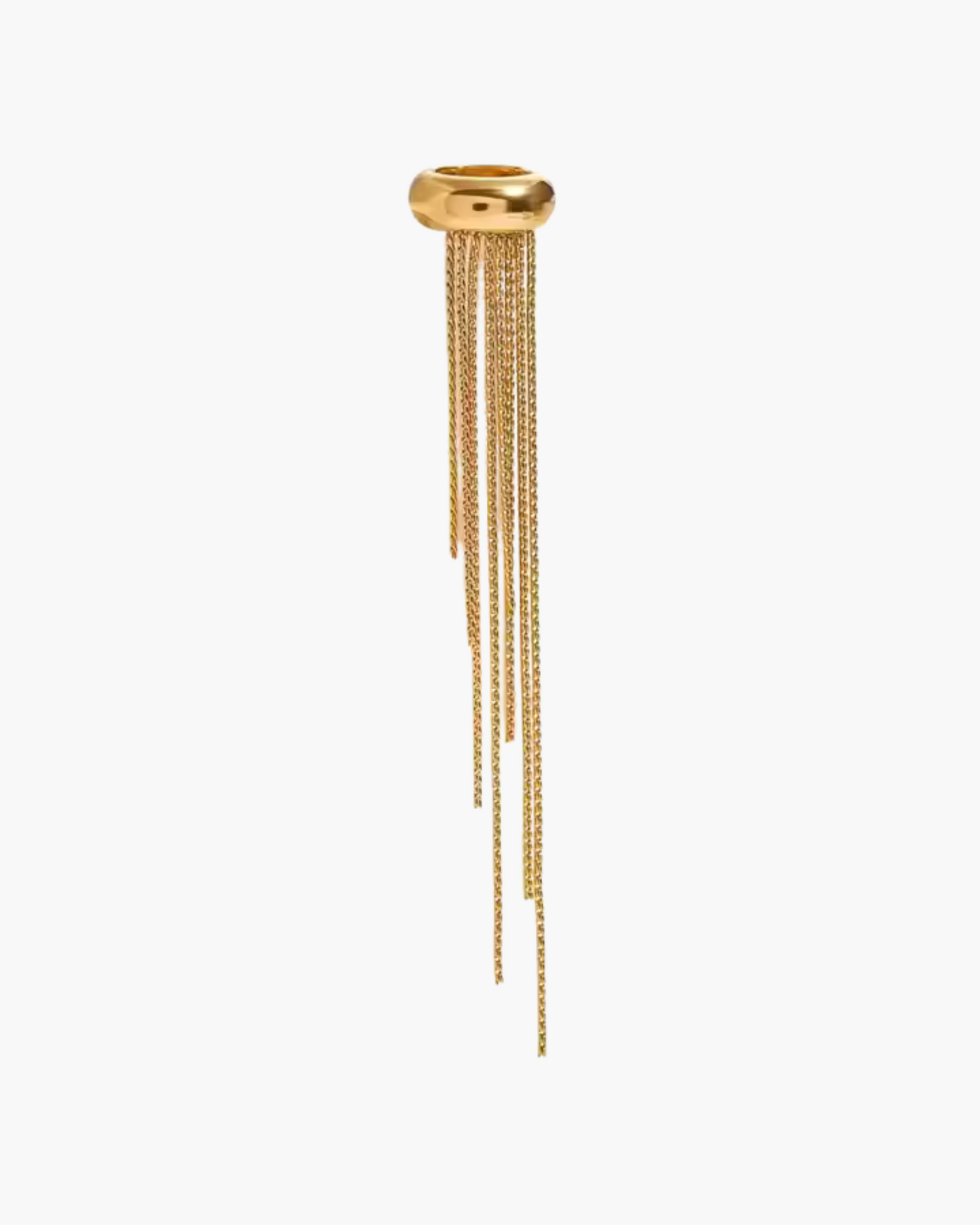 Gilded Glamour 18K Gold Tassel Clip-On Earrings – Sophisticated Drop Dangle for Women