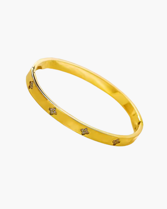 Elegant Stainless Steel Flower Zircon Bracelet – Women’s Wedding & Fashion Jewelry Gift