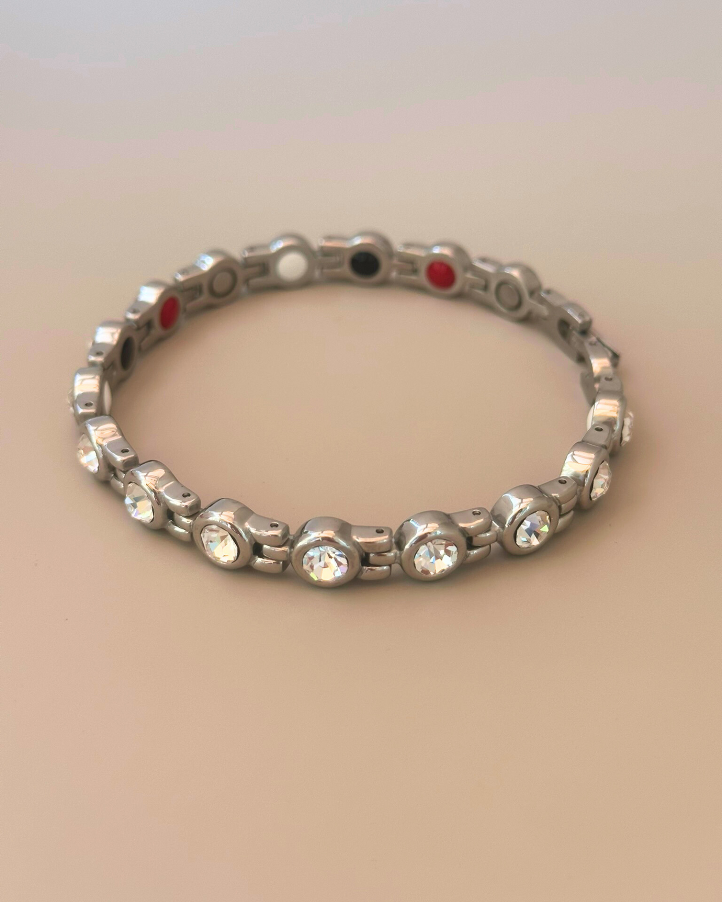 Crystal Link Bracelet for Women - Stainless Steel Magnetic Arthritis Relief Jewelry