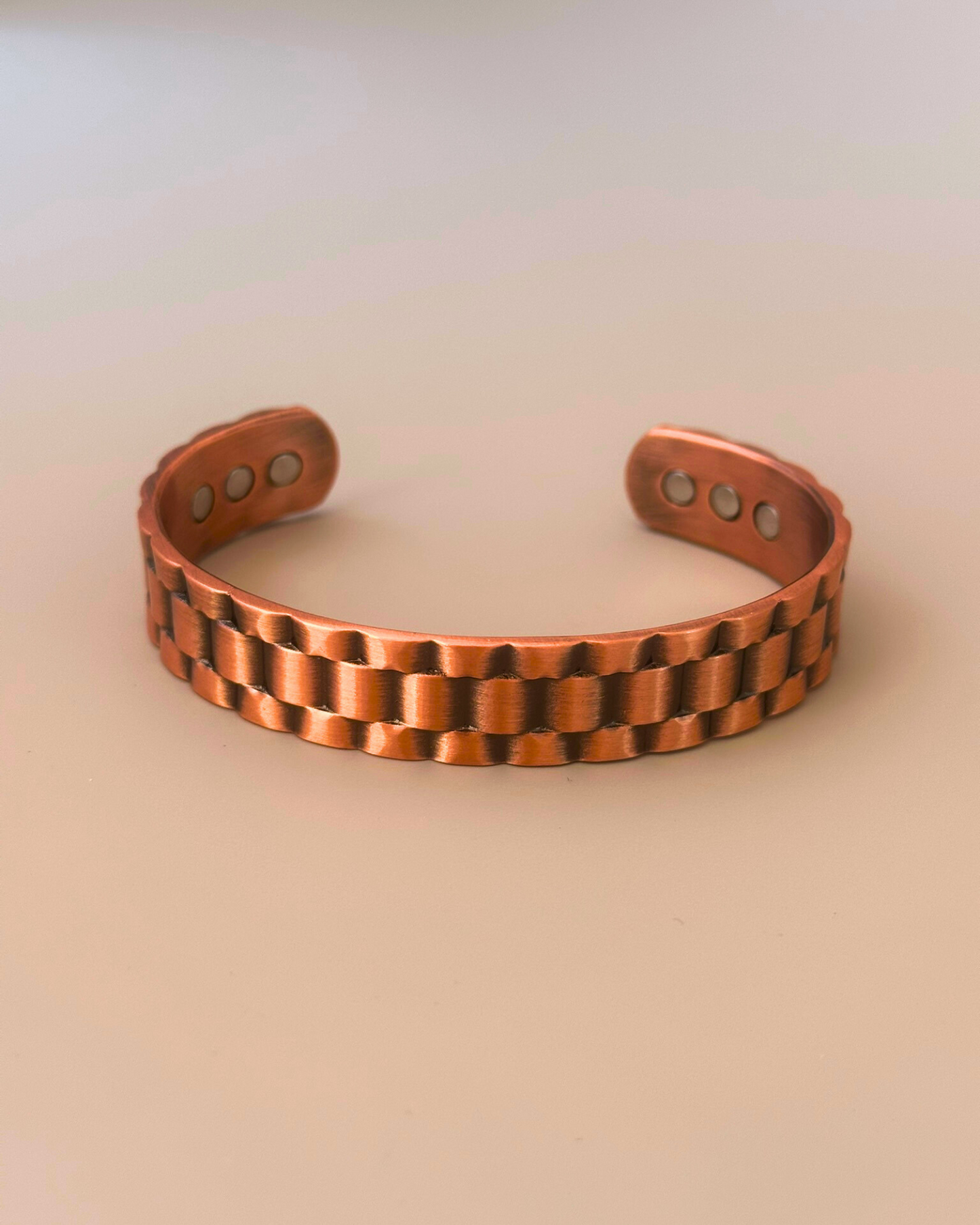 Wide Solid Copper Magnetic Cuff Bracelet for Men - Pain Relief Jewelry