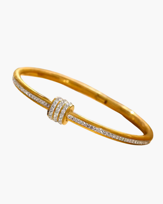 Elegant 18k Gold-Plated Zirconia Stainless Steel Bracelet – Luxury Women’s Fashion Jewelry