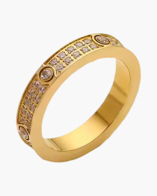 Luxury 18k Gold-Plated Zircon Star Diamond Ring – Stainless Steel Elegance for Engagement & Fashion