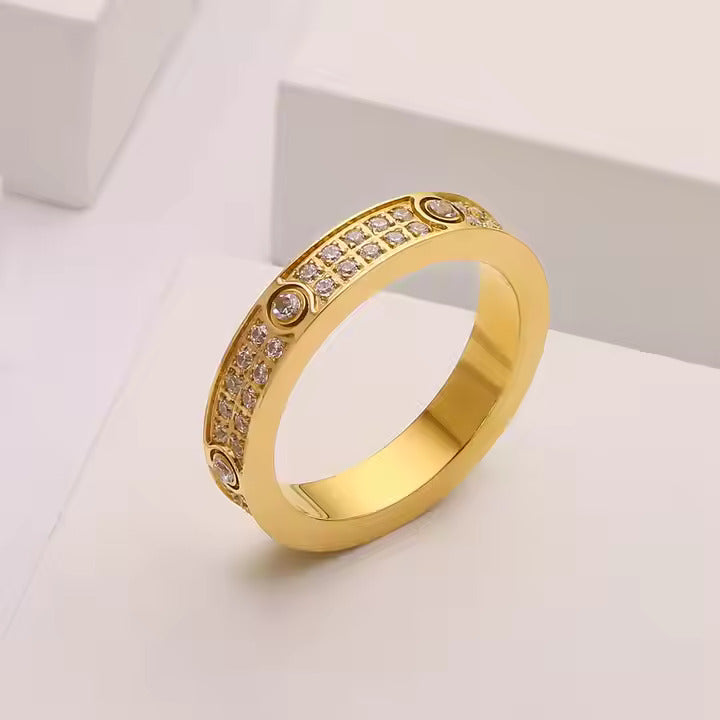 Luxury 18k Gold-Plated Zircon Star Diamond Ring – Stainless Steel Elegance for Engagement & Fashion