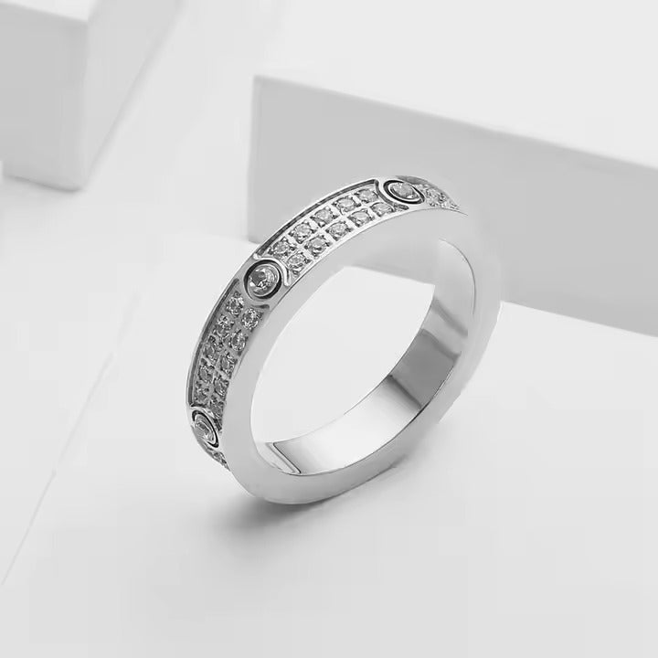 Luxury 18k Gold-Plated Zircon Star Diamond Ring – Stainless Steel Elegance for Engagement & Fashion