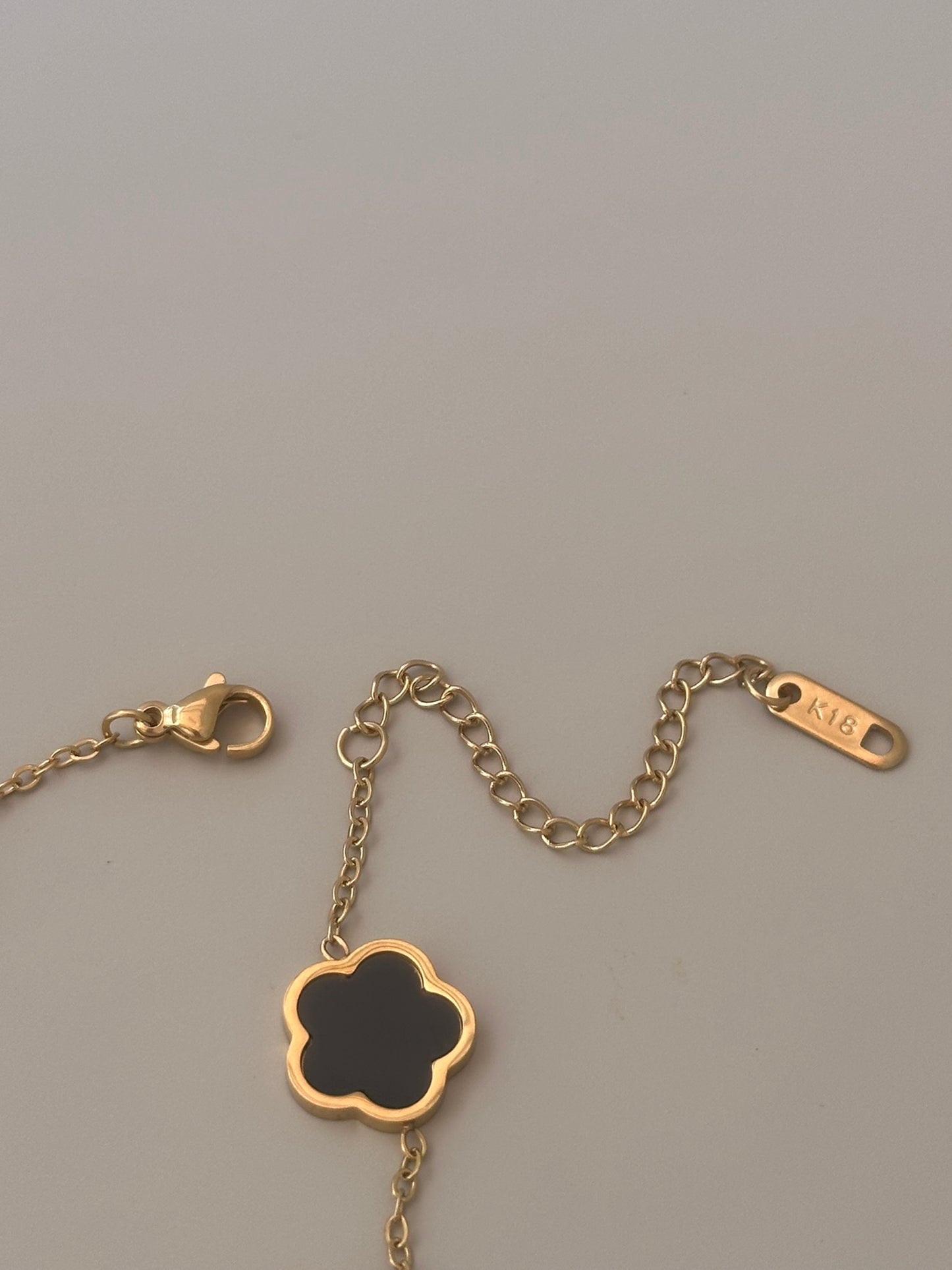 Eternal Grace 18K Gold Plated Waterproof Bracelet Set – Five Leaf Lucky Charm Jewelry for Women