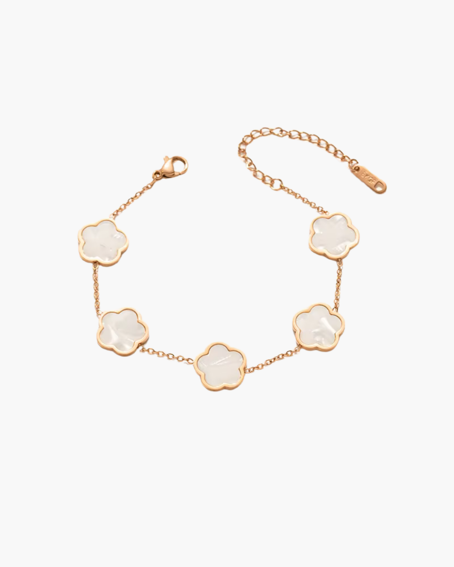 Eternal Grace 18K Gold Plated Waterproof Bracelet Set – Five Leaf Lucky Charm Jewelry for Women