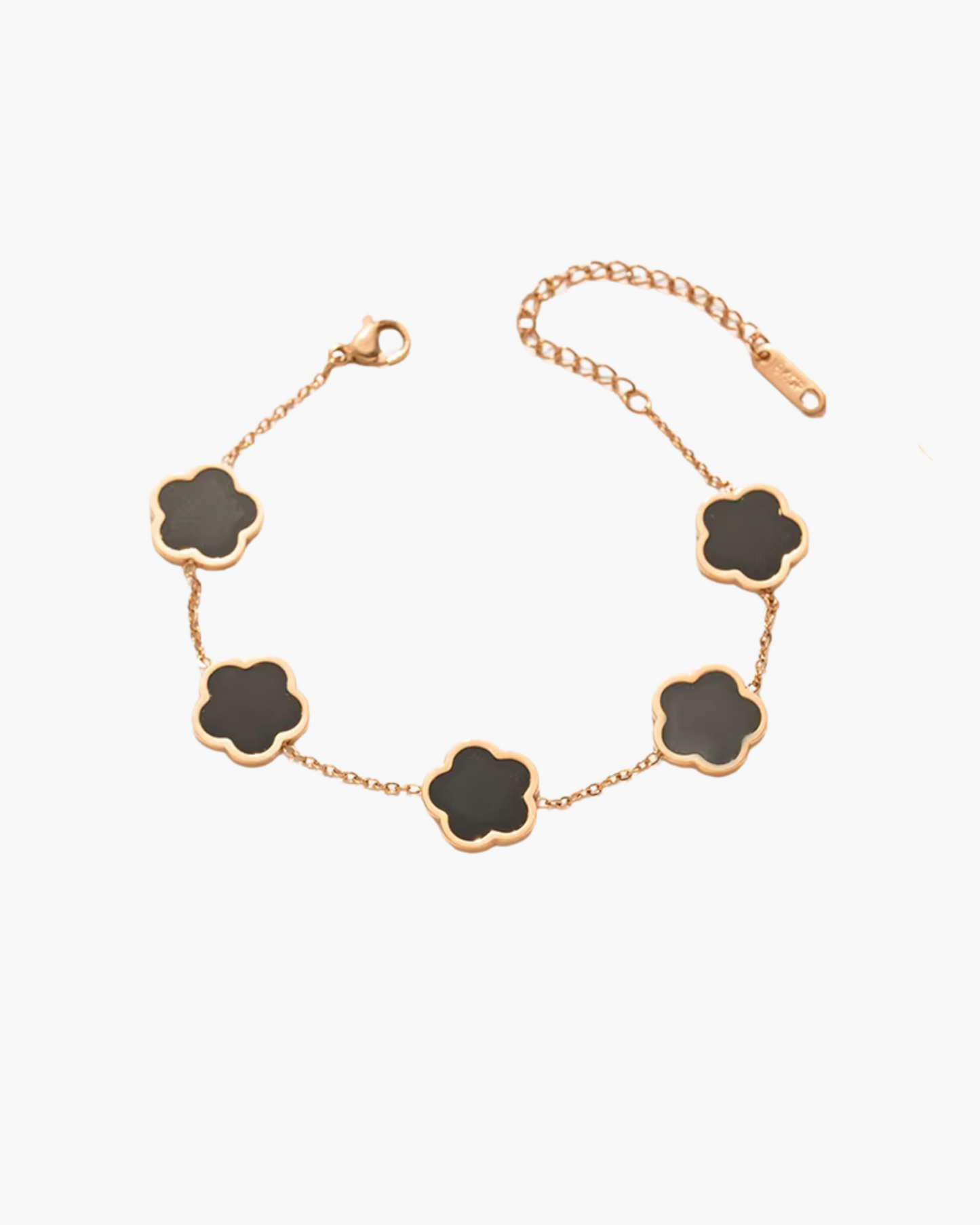 Eternal Grace 18K Gold Plated Waterproof Bracelet Set – Five Leaf Lucky Charm Jewelry for Women