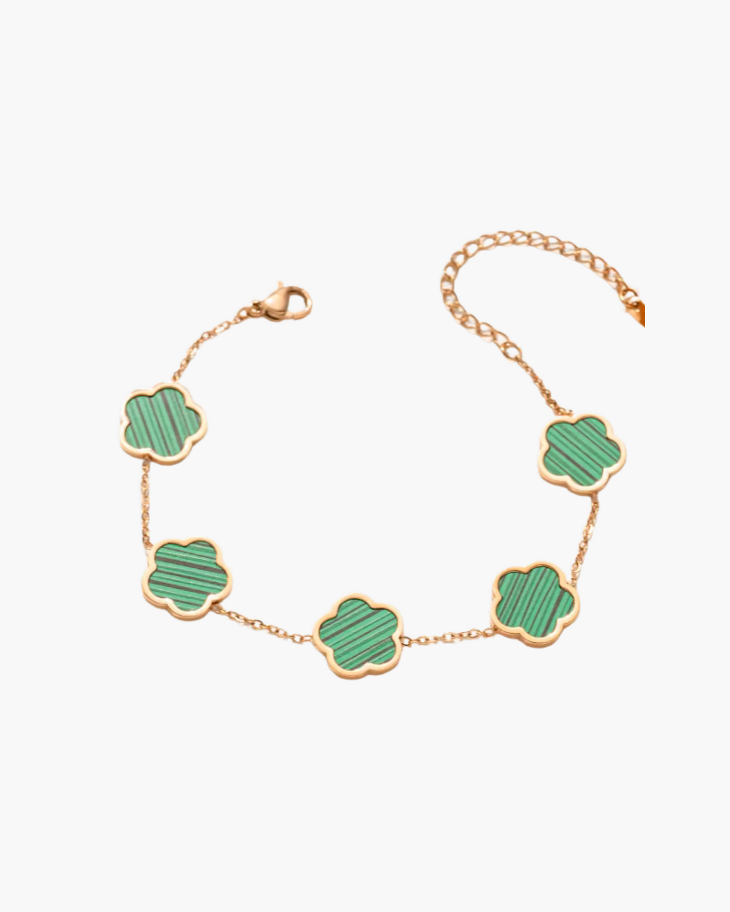 Eternal Grace 18K Gold Plated Waterproof Bracelet Set – Five Leaf Lucky Charm Jewelry for Women