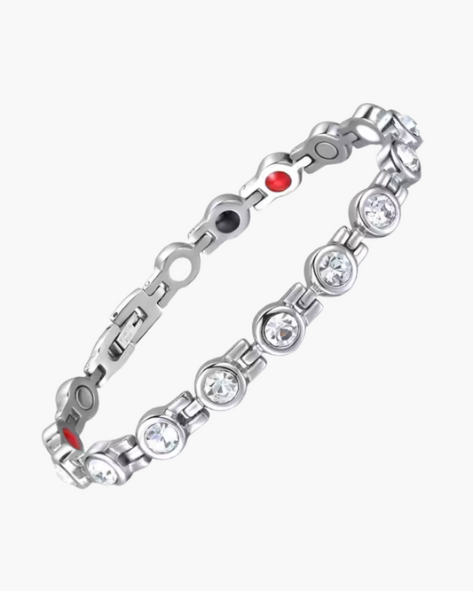 Crystal Link Bracelet for Women - Stainless Steel Magnetic Arthritis Relief Jewelry